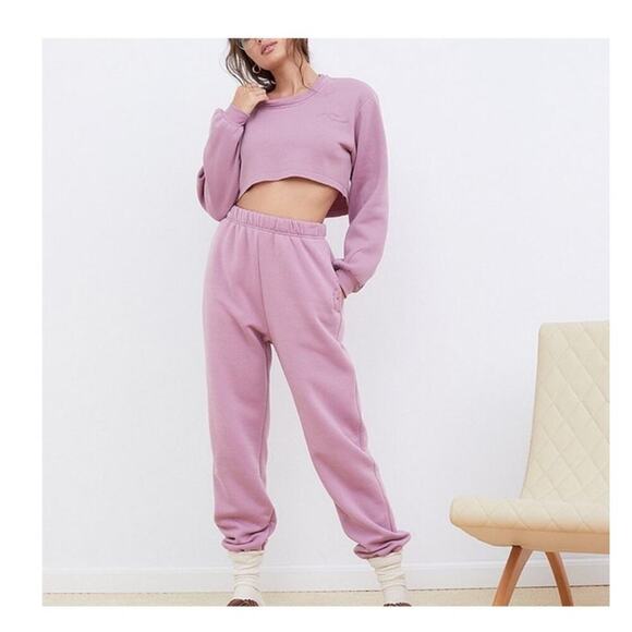 NWT For love and lemons Josie crop sweatshirt cropped purple size extra small - Picture 3 of 10